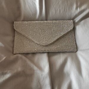Steve Madden Shimmering Silver Clutch